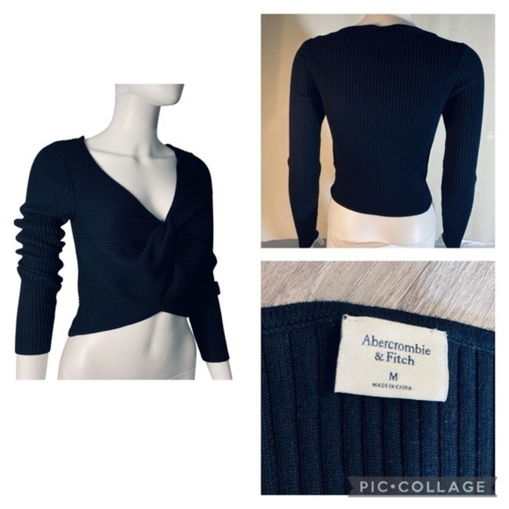 Abercrombie & Fitch women black size Medium long sleeve sweater winter